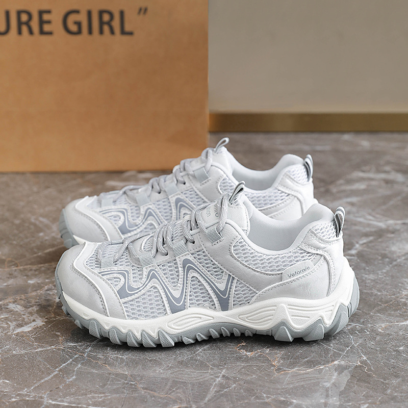Zapatillas Chunky para Mujer AI2022, Suela de Caucho y Malla con PU, Aumento de Altura, para Uso Diario