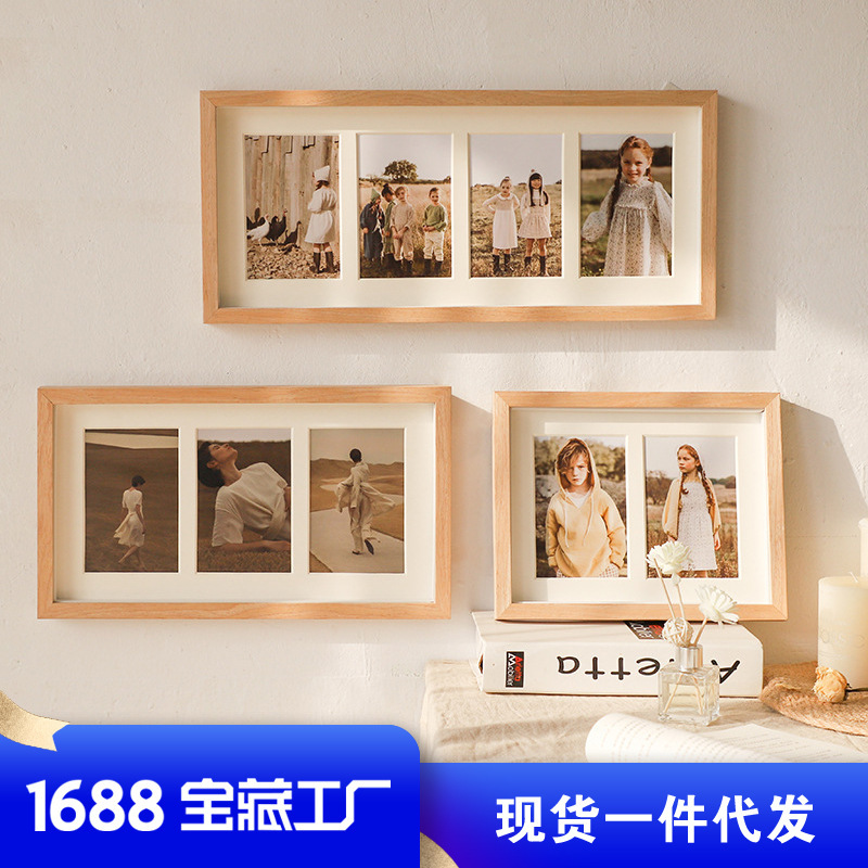 Photo development to make photo frame combination Photo table to make 8-inch wedding photo Children's photo frame hanging wall three
