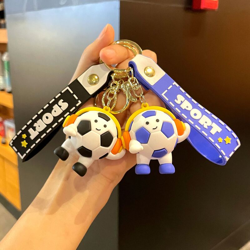 Original Headset Football Doll Keychain Cartoon Cute Football World Cup Peripheral Products Creative Souvenirs