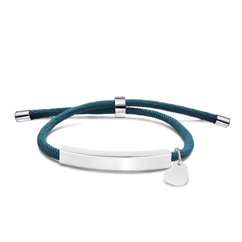 Basic Classic Style Geometric Customization Laser Engraving 201 Stainless Steel Rope Cord String String Bracelets Wholesale display picture 8