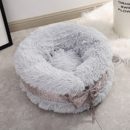 Gato nido invierno cálido arco redondo felpa lindo perrera gato nido semi-cerrado cama de perro suministros para mascotas