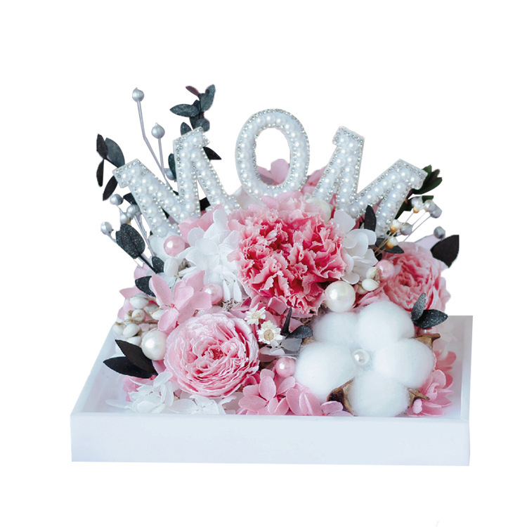 Eterna flor Rosa Clavel regalo de cumpleaños para mamá suministro Comercio exterior acrílico alto sentido regalo del día la madre