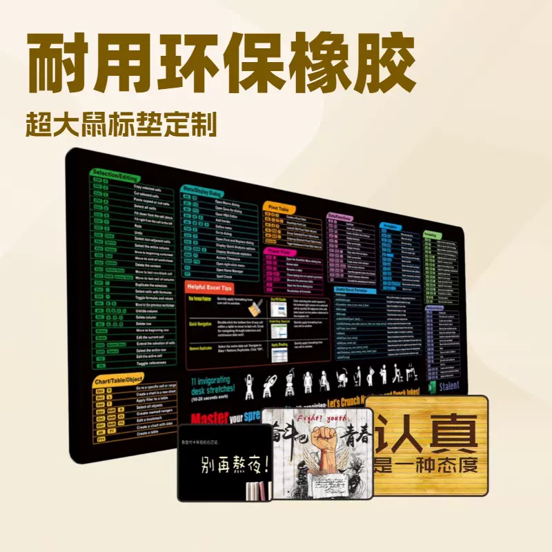 鼠标垫定制二次元卡通学习加大加厚家用快捷键游戏键盘桌面鼠标垫