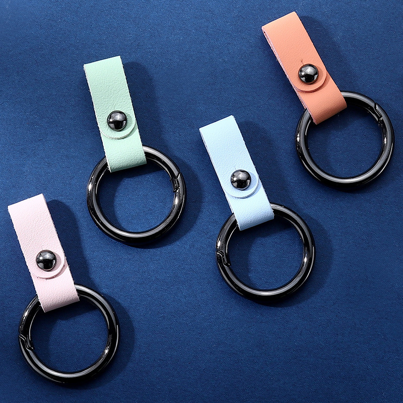 Leather Microfiber Key Chain Business Simple Car Key Ring Pendant Men and Women Waist Hanging Anti-Lost Leather Key Chain