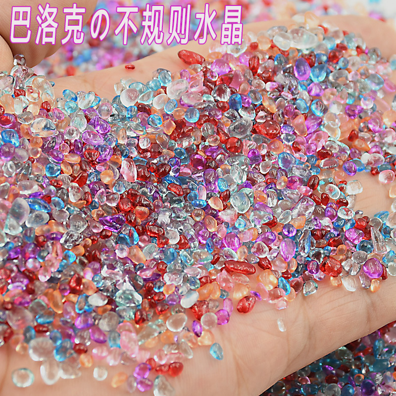 Wholesale by the Pound of Nail Art Rhinestones, Baroque Irregular Crushed Stones, Ice-Clear Glass Nail Rhinestones, DIY Colorful Nail Art Decorations