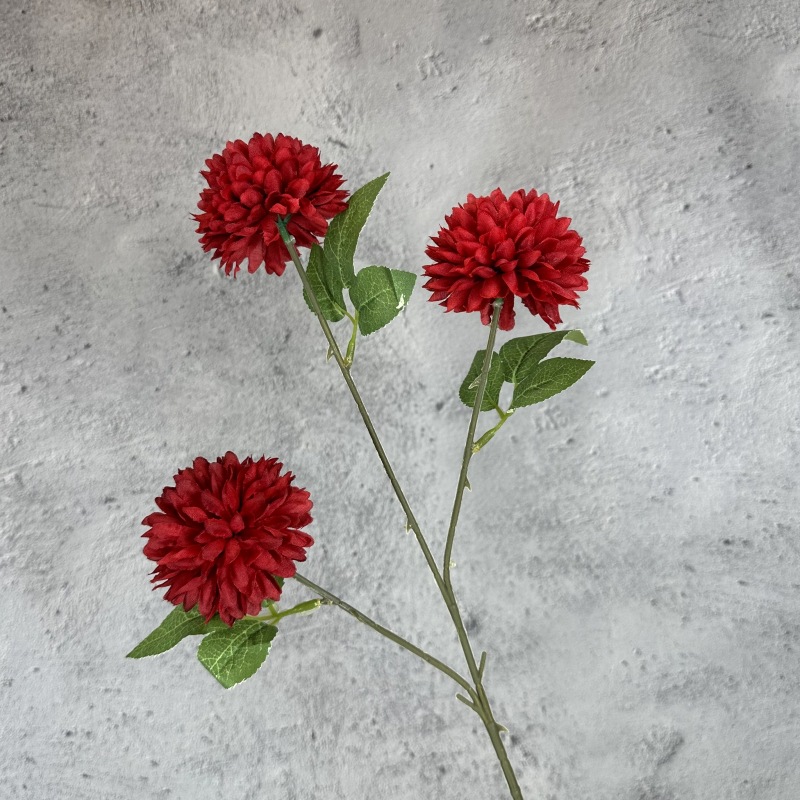 Crisantemo Artificial de 3 Cabezas, Crisantemo Ping Pong, Arreglo de Decoración para Bodas y Hogar, Hortensia, Diente de León, Adornos de Flores Artificiales al por Mayor