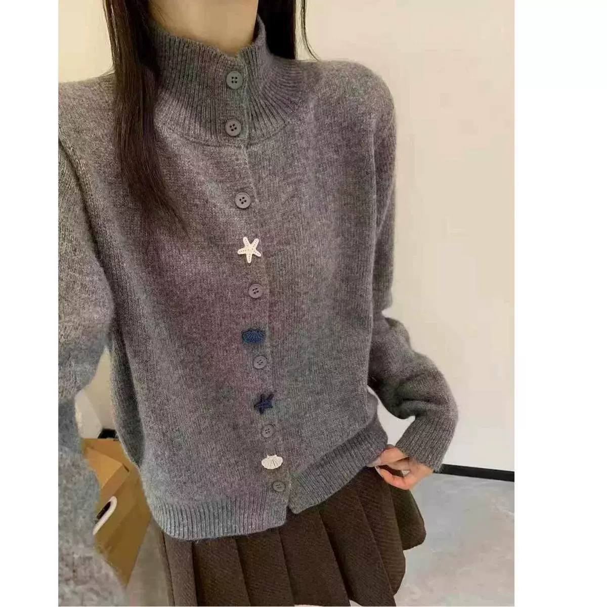 Purple green cardigan, jacket, (Physicals), oversize