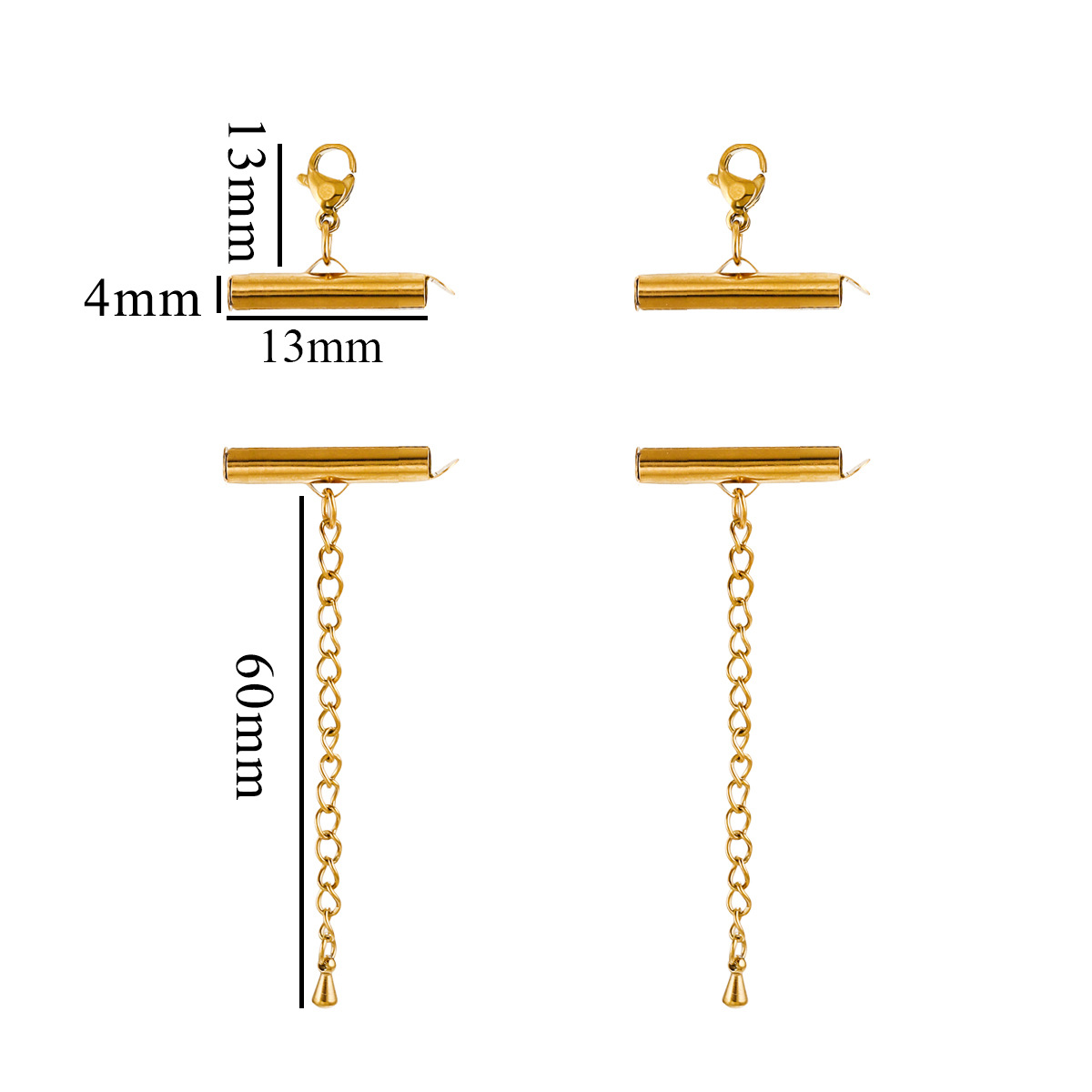 Tubo de cadena de perlas de acero inoxidable conjunto de collar de pulsera moda universal tubo hueco de ranura única tubo deslizante hebilla diy accesorios de joyería image 20