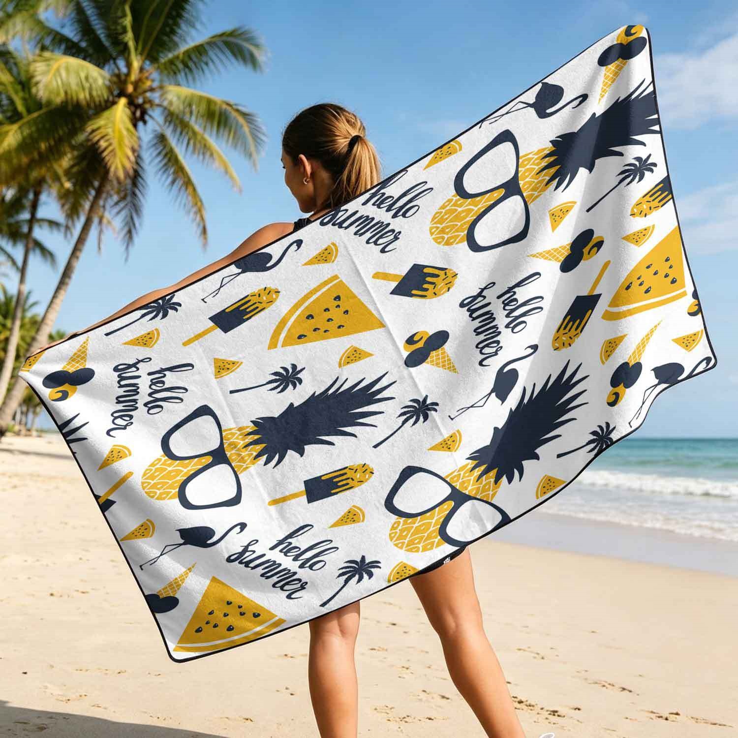 Summer bath towel and car seat cover 2-in-1, ultra-fine fiber outdoor beach and car dual-use universal seat cushion