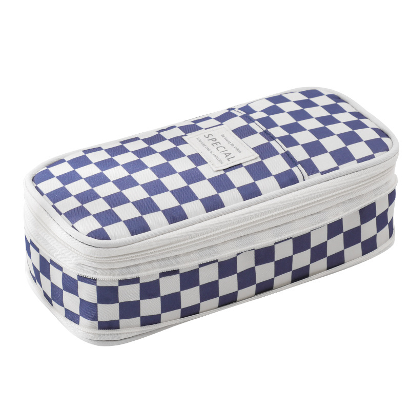 Nuevo portalápices retráctil transfronterizo, tela compuesta, cremallera doble multifuncional, simple, se puede transformar en un portalápices de gran capacidad