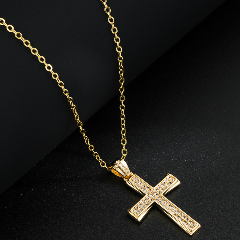 Fashion Copper Plated Real Gold Micro Inlaid Color Zircon Pendant Necklace display picture 4