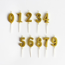 数字蜡烛 金色 电镀 镀金色生日蜡烛 透明盒装