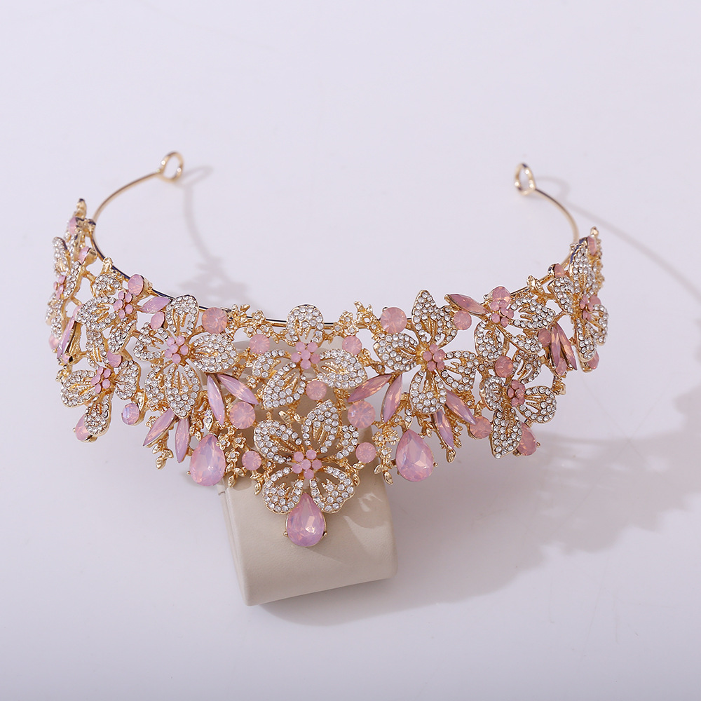 357g Weight Crown Hair Accessories Type 1 Piece Quantity Wedding, Birthday, Festival Occasion Alloy Material Leaves Pattern All Seasons Season Women's Gender Diamond Design Simple Style, Shiny Style Simple Style Shiny Women's Leaves Alloy Diamond Crown 19