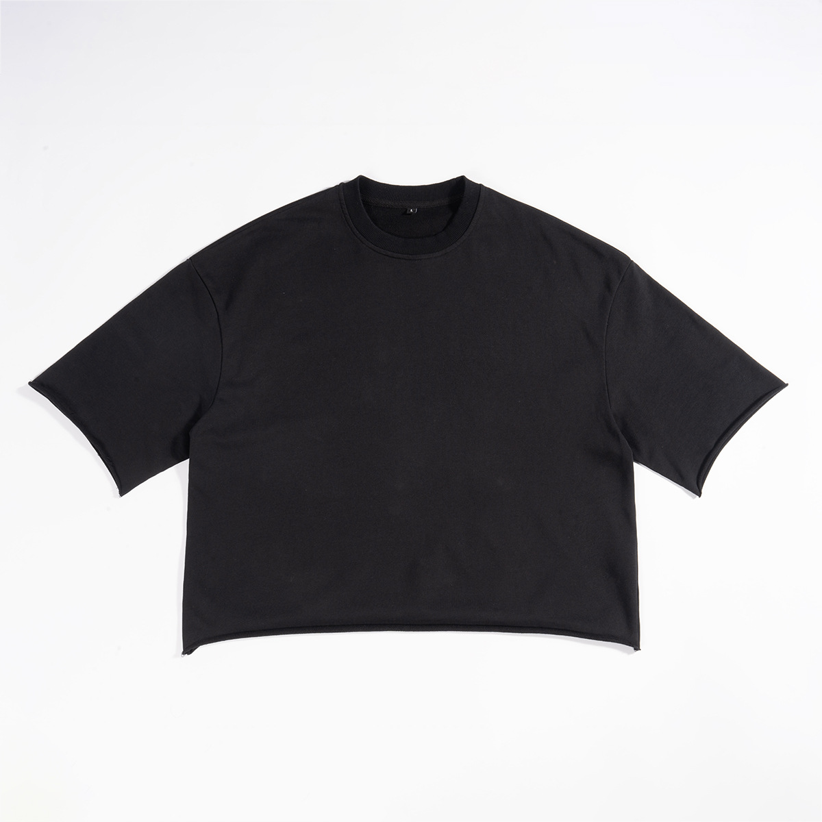 ETAI marca de moda de verano 270g pesado cuello redondo simple corta ancha camiseta de algodón mezcla casual hombre mangas cortas