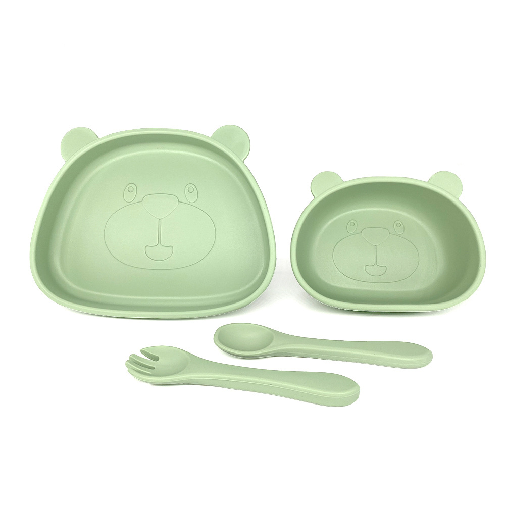 Juego de cuencos de silicona para suplementos alimenticios maternos e infantiles, plato integrado para bebé con ventosa, vajilla para bebés y niños, cuenco de silicona.