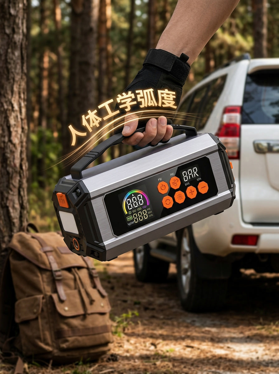 Car Air Pump, Multi-Functional Portable Electric Car Air Pump, Emergency Jump Starter