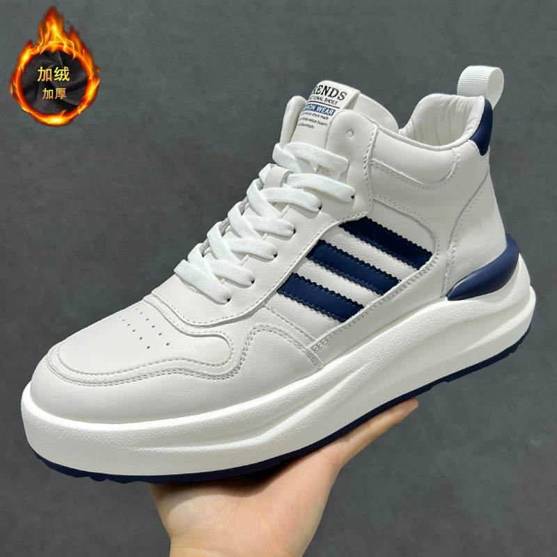 Высокая мужская обувь зимой плюс бархатная теплая спортивная повседневная обувь