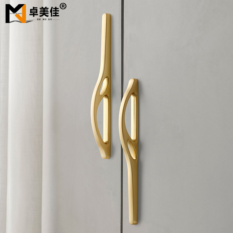 Zhuomejia New Cabinet Handle Nordic Light Luxury Zinc Alloy Wardrobe Handle Gold Kitchen Cabinet Handle Zinc Alloy