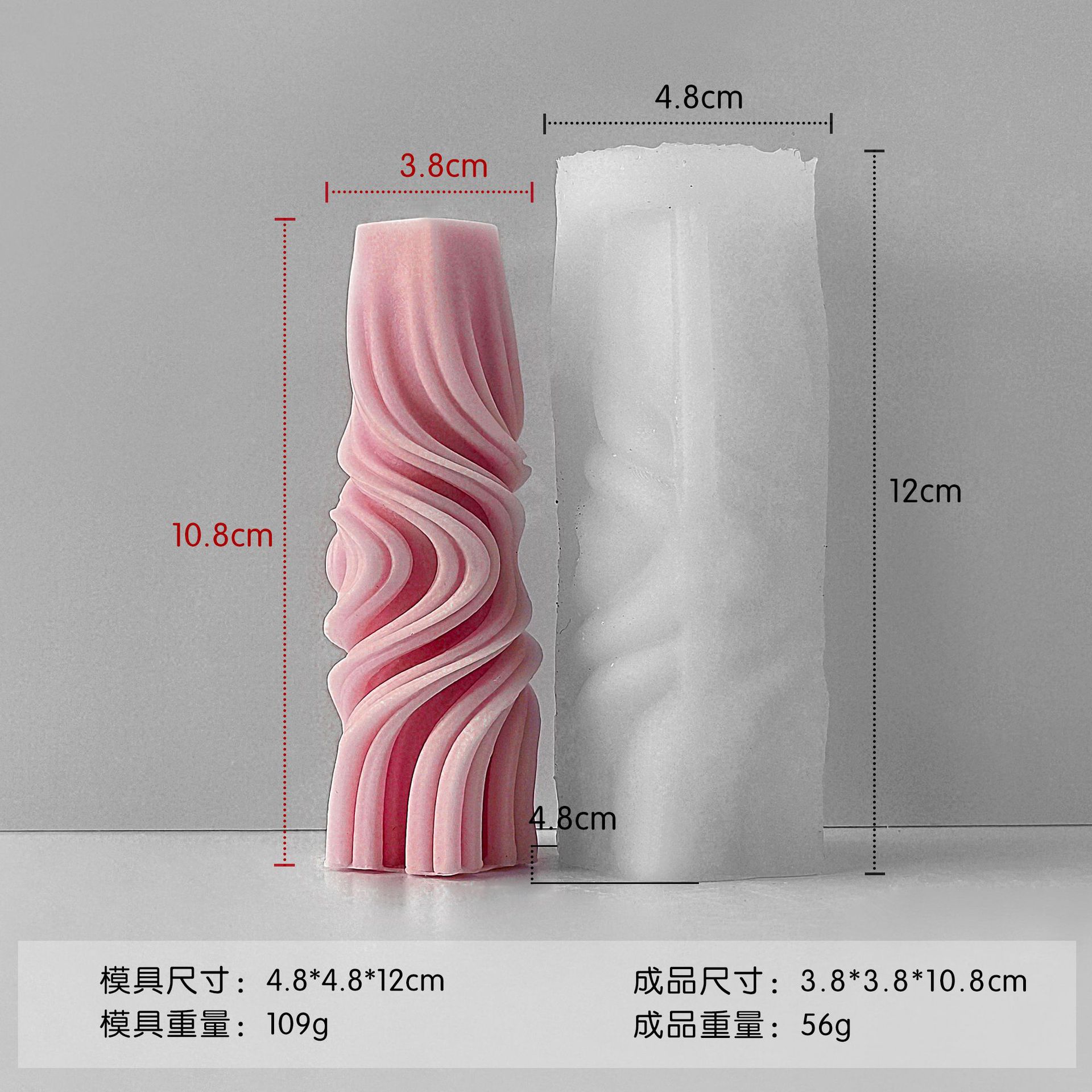 Jia Huimei nudo columna molde de silicona columna estereoscópica rayas frita