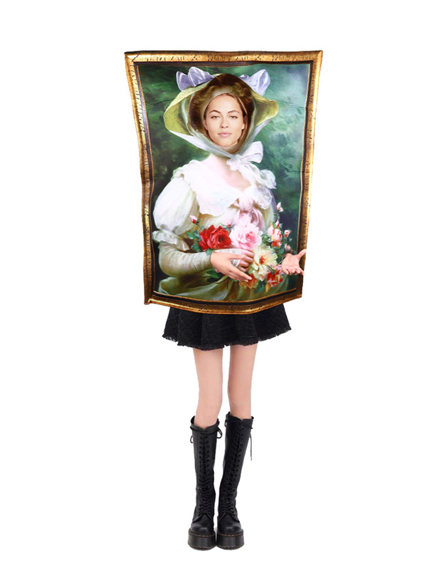 万圣节服饰蒙娜丽莎cos服壁画服饰校园活动表演服复合海绵连体衣|undefined