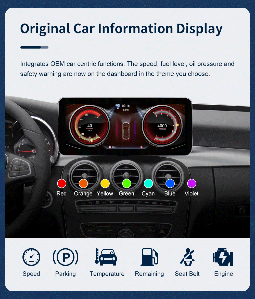 10.25 "Android 13 Car Android Screen for Mercedes-Benz C- Class W205/GLC/V-Class W447 NTG5.0
