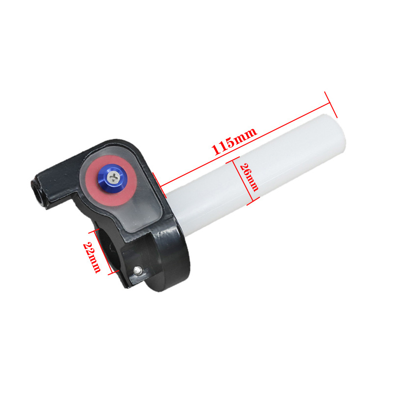 Universal throttle cable and grip modification for off-road motorcycles, with visible throttle grip and throttle cable assembly, complete set
