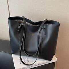 跨境复古休闲托特包女士2025新款上班通勤单肩包简约大容量腋下包