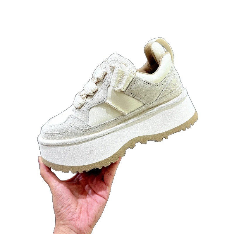 小个子增高厚底松糕鞋女2025秋新款梅尔运动休闲板鞋双系带老爹鞋|undefined