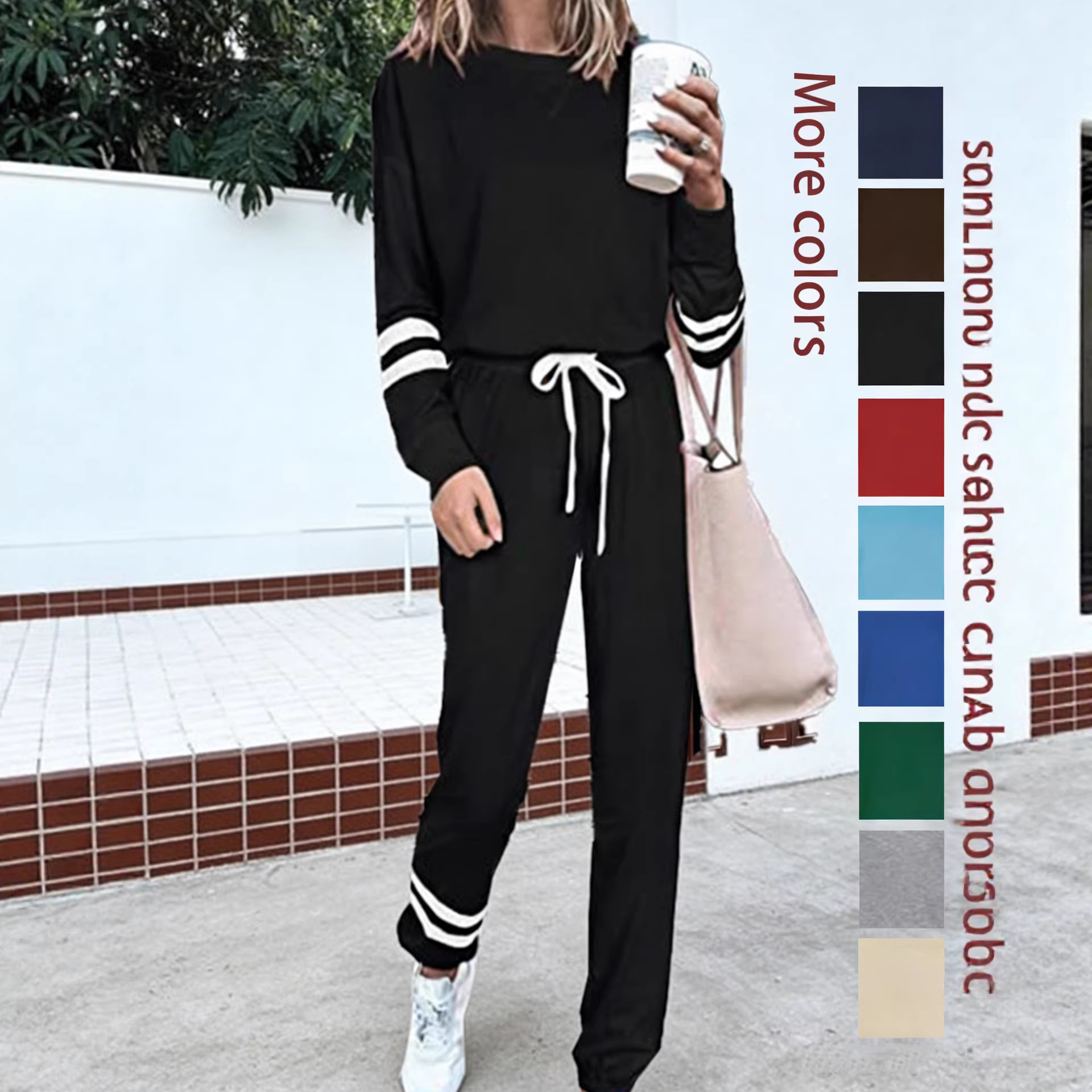 2026 Amazon Autumn New Collection Independent Platform European and American Tiktok Cross-Border Trade Women's Solid Color Casual Set