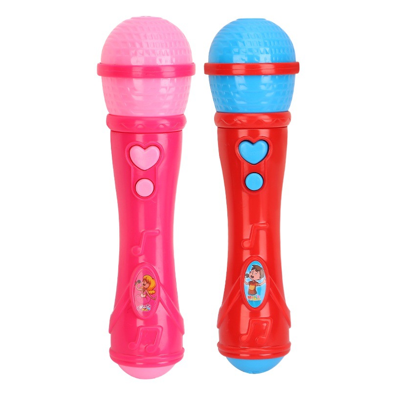 Simulación para niños micrófono de plástico amplificador de sonido juguete educación temprana Ilustración karaoke canto música micrófono