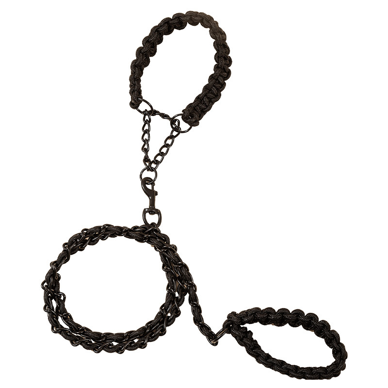 Perro grande de pelo dorado collar de cadena de hierro para perros de tamaño medio y grande para perros con cuerda de tracción de mascotas torcida cruda temporada de cadena P a prueba de explosiones