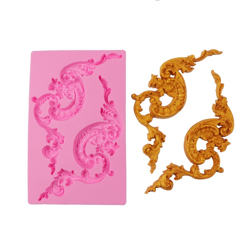 Molde de pastel de estilo europeo en relieve molde de silicona fondant ritmo seco borde de la torta molde para hornear molde epoxi DIY