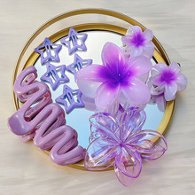 跨境新款高级感发夹鸡蛋花抓夹女后脑勺盘发发卡发饰头饰义乌批发