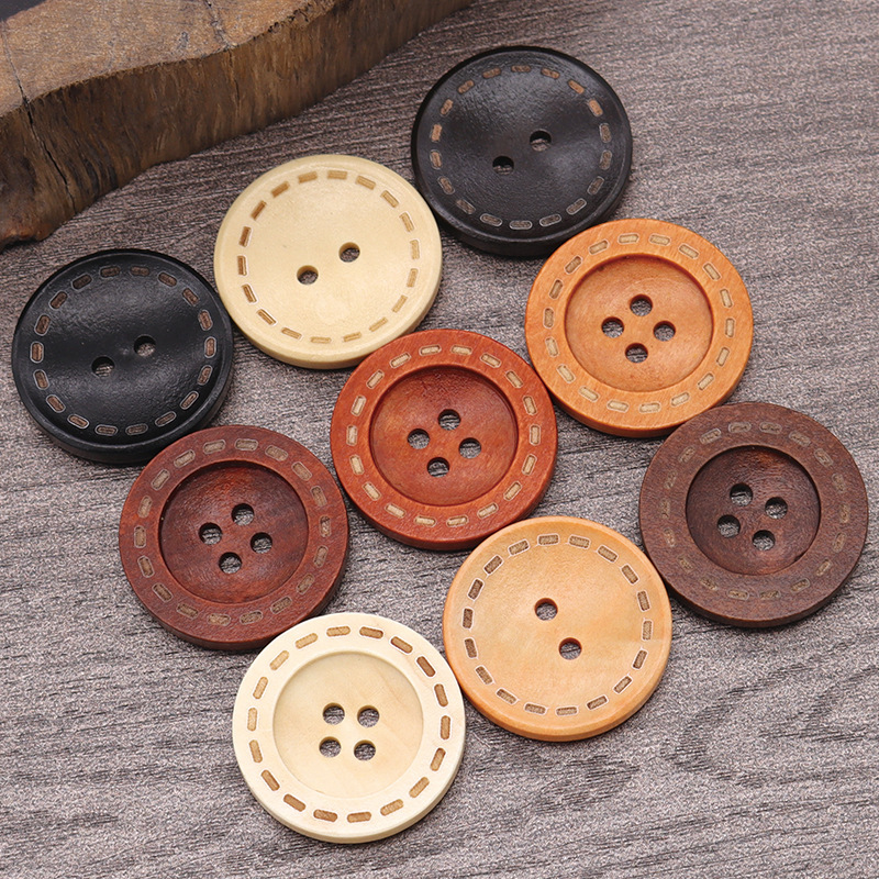 Laser Dotted Line Four-Eye Wooden Button Sweater Coat Windbreaker Retro Button Kidsren's Shirt Cardigan Wooden Button Laser Dotted Line Four-Eye Wooden Button Sweater Coat Windbreaker Retro Button Kidsren's Shirt Cardigan Wooden Button