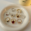 Retro one size small design ring, universal accessory, simple and elegant design, on index finger, cat's eye, wholesale