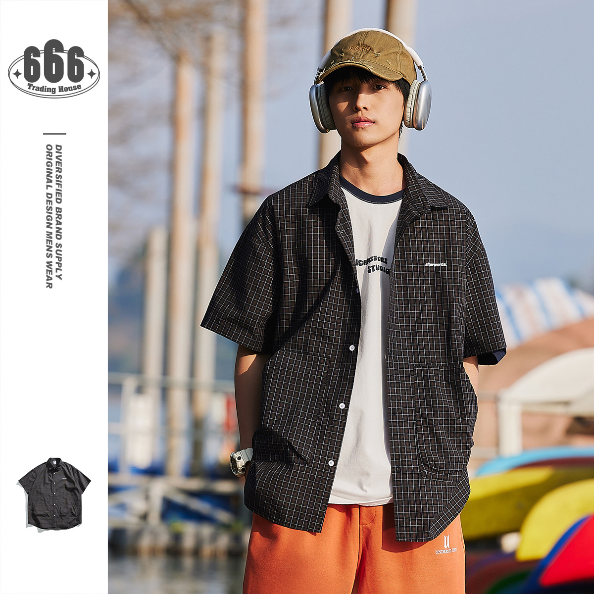 UNDREST Outdoor Mountain Camping Style Coat National Fashion Vintage Work Shirt Men's Summer Short Sleeve Shirt CS23