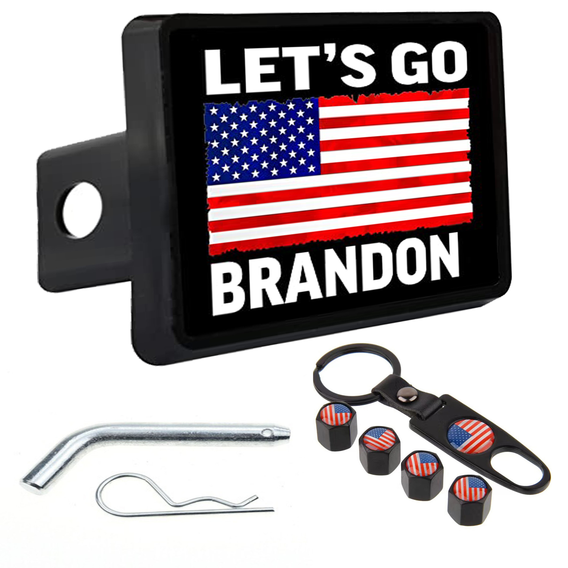 American Flag Plastic Car Hitch Cover2 Inch Trailer Buckle Cover Square Mouth Protective Cover Dust Plug Head Plug