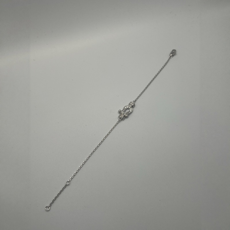 精工版小马蹄扣手链女小号满钻U形18k玫瑰金镶钻锁骨链工厂批发|undefined