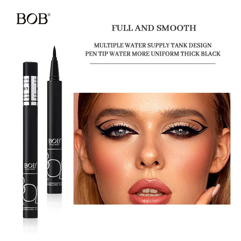 跨境bob造型眼线笔防水不晕染持久速干海绵头眼线液笔极细不掉色