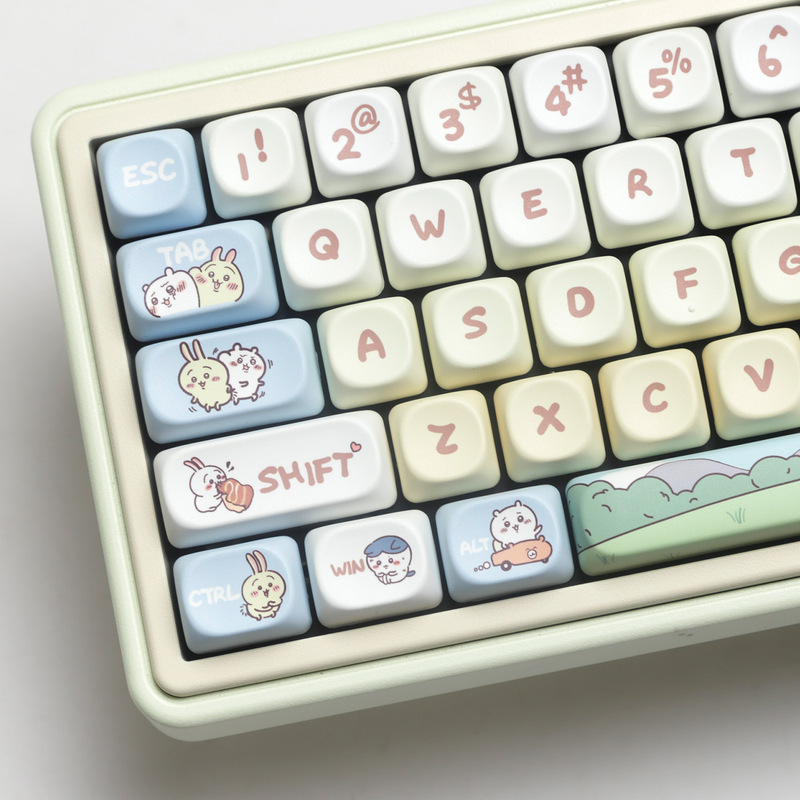 Xiaoba Keycap Mechanical Keyboard Cross Axis Moa Highly Cute Mac Sublimation Pbt Color Matching Keycap