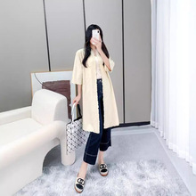 三宅2024新款秋季刺绣中长款风衣气质优雅专柜褶皱开衫外套风衣