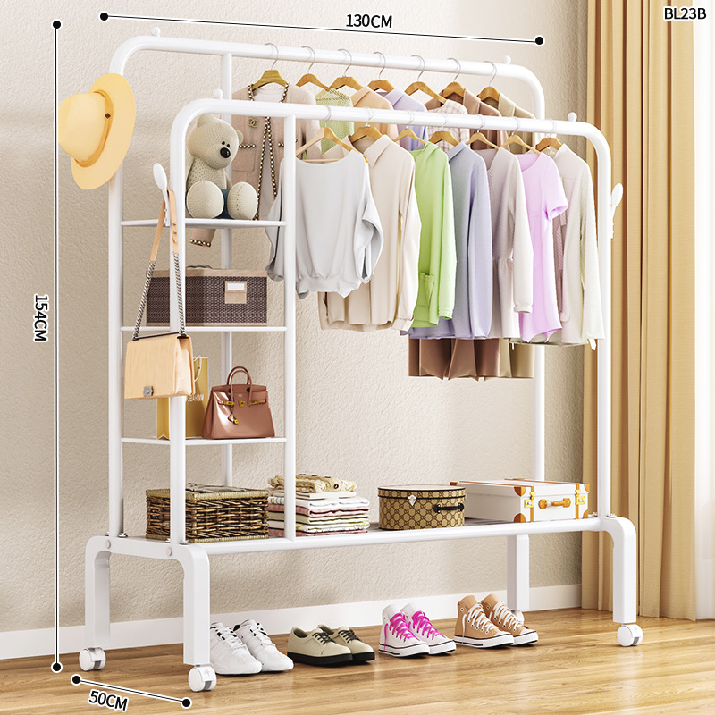 Tendedero de Ropa Plegable Móvil para Balcón y Dormitorio - Perchero de Pie para Hogar