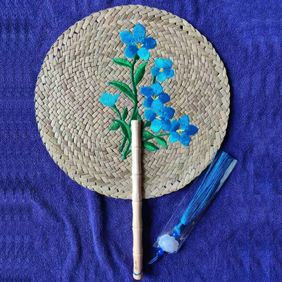 伴手礼孔雀草编蒲草扇子 云南特色旅游蒲扇 手工编织黄市纳凉扇|ms