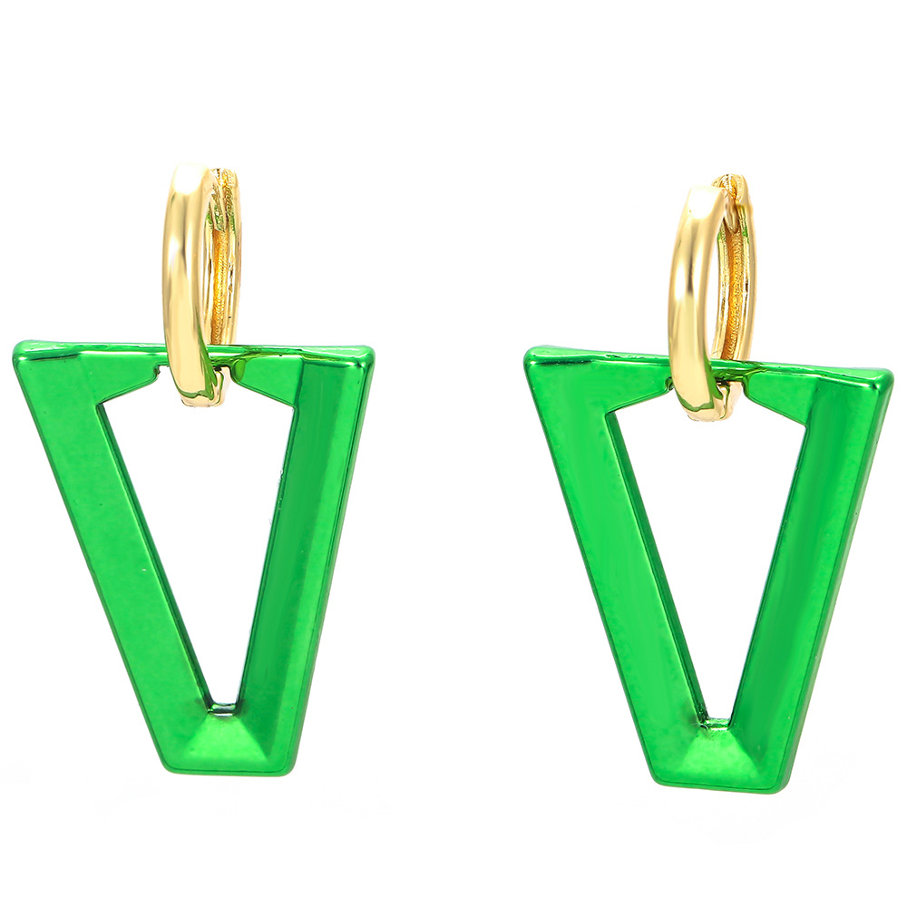 Fashion Solid Color Copper Plating Drop Earrings 1 Pair display picture 5