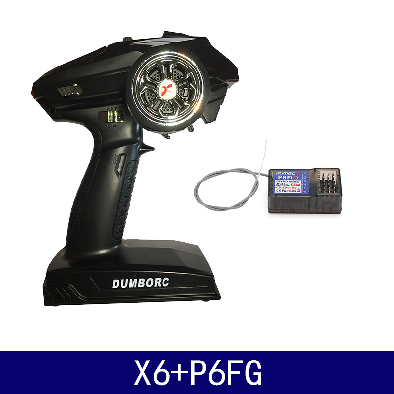 Control Remoto y Receptor Tipo Pistola para Modelismo X6 2.4G de Plástico para Autos Barcos y Tanques RC