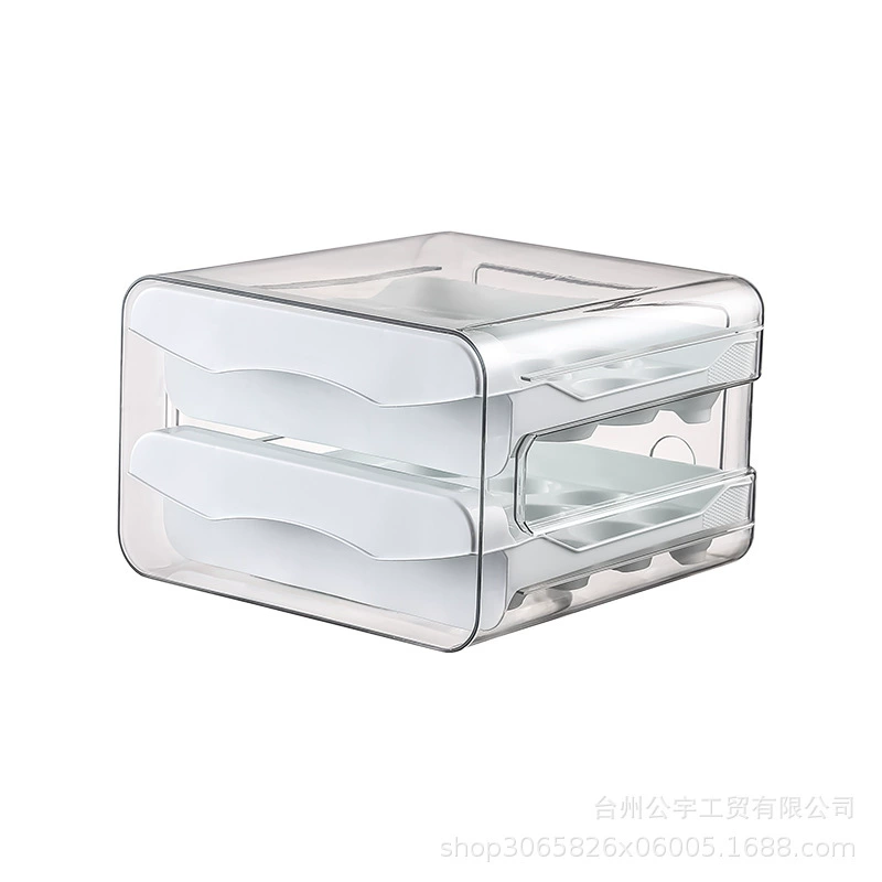 Household refrigerator egg storage box drawer -style stacking capacity kitchen eggs preserved box PET refrigerator box