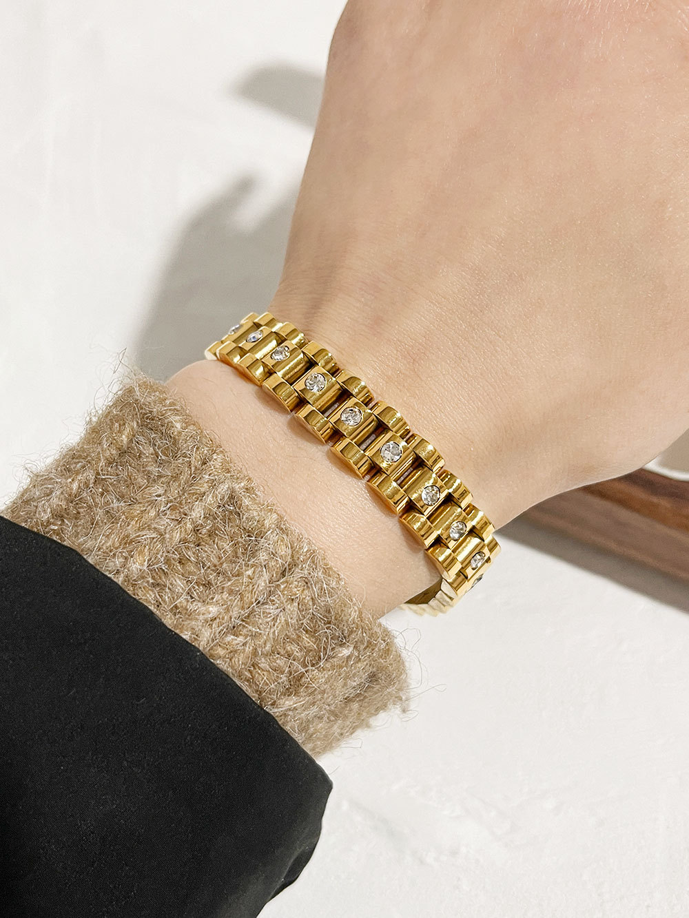 18K Gold Plating Color 1 Piece Quantity PVD Coated Real Gold Plated 18K Gold Circle 304 Stainless Steel Fashion Waterproof Non Tarnish 304 Stainless Steel Bracelets