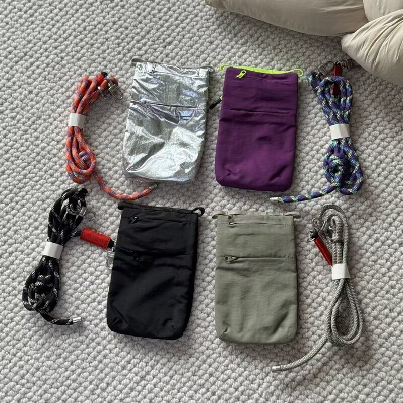 New Top Simple and Versatile Shoulder Bag, Foldable Small Crossbody Phone Bag, Unisex Card Holder, Document Storage Bag