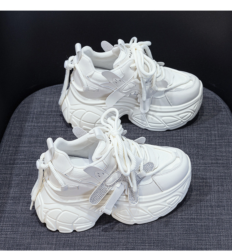 Giày sneaker nữ chunky đế dày tăng chiều cao phong cách Hàn Quốc — M2699 màu đỏ, M2699 màu be chi tiết 16