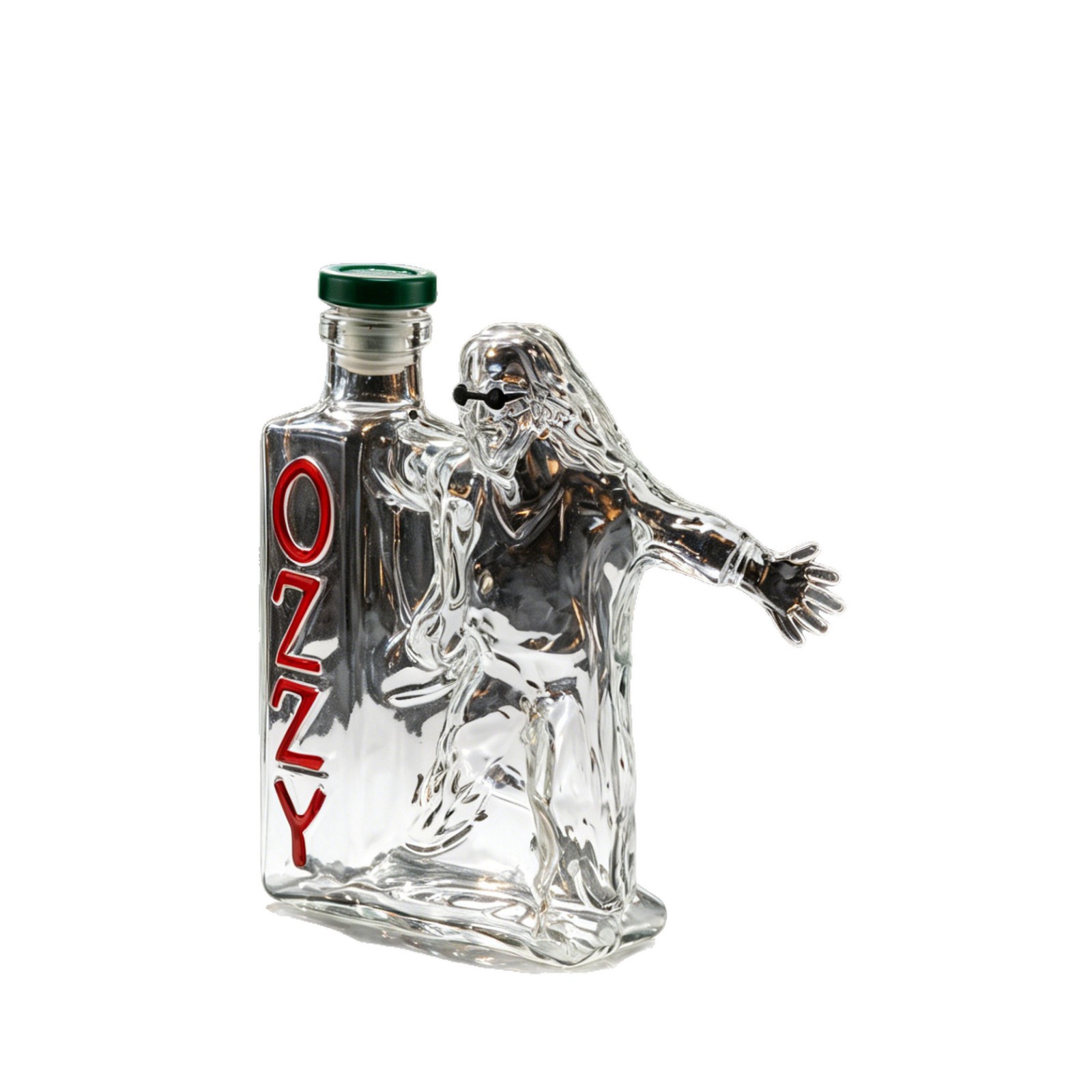 Día creativo conmemorativo tridimensional Oz forma de botella de vidrio alta borosilicina transparente coleccionada decoración botella de vino vacía image 6